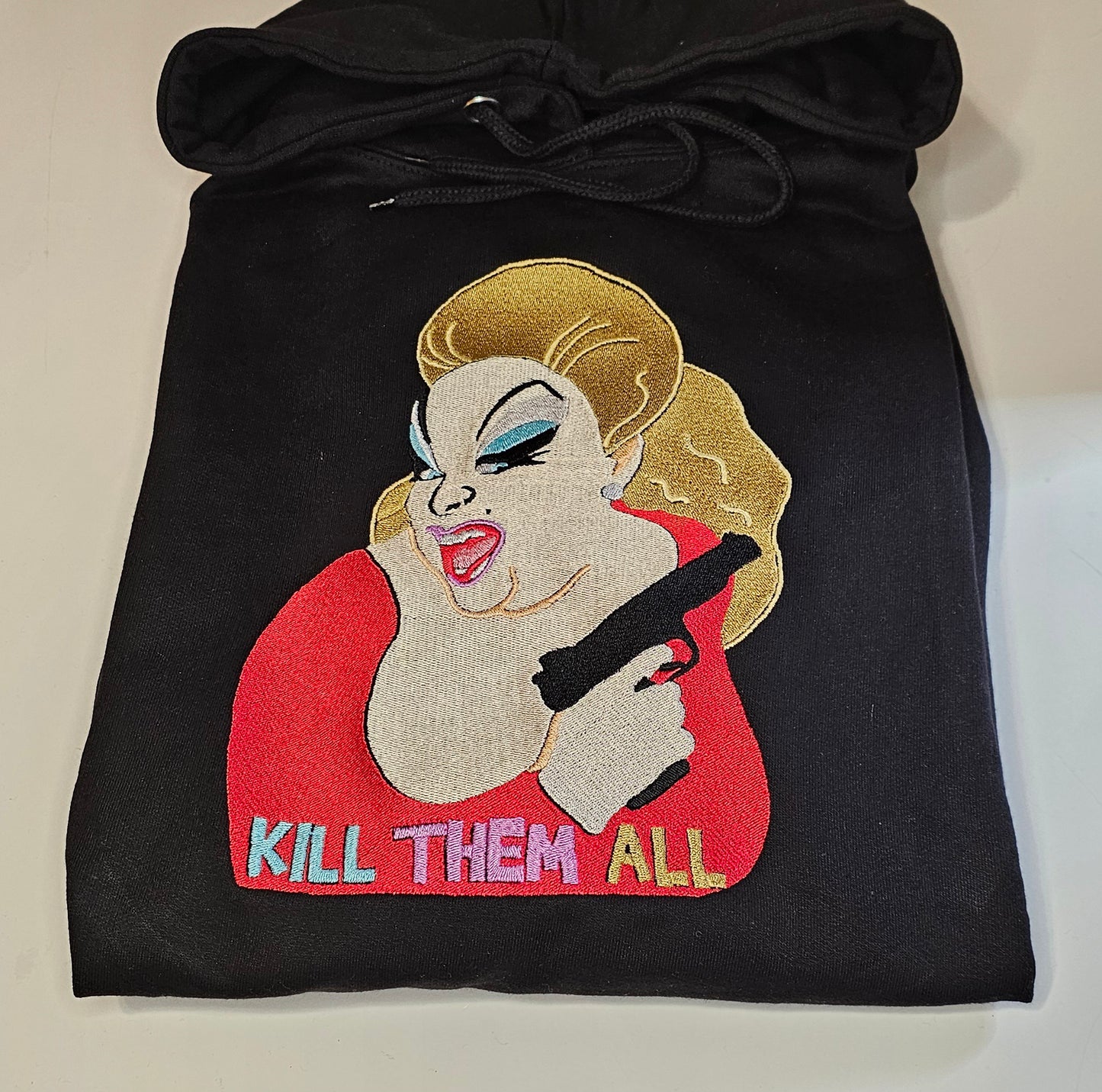 Divine - Kill Them All - Pink Flamingo's - Embroidered Hoodie