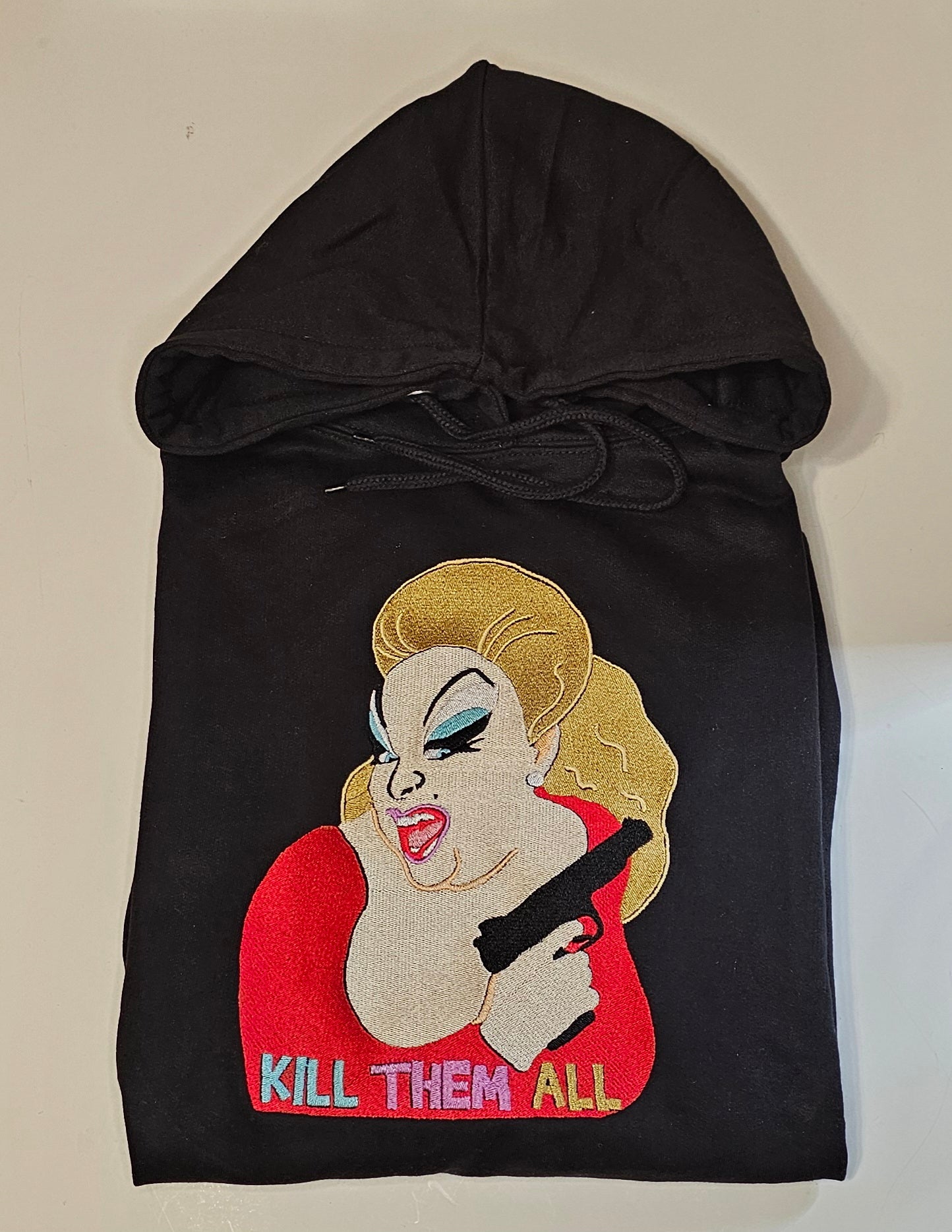 Divine - Kill Them All - Pink Flamingo's - Embroidered Hoodie