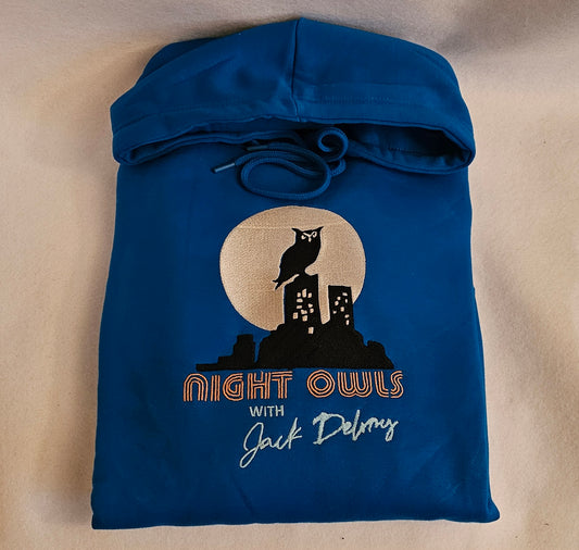 Night Owls With Jack Delroy - Embroidered Hoodie