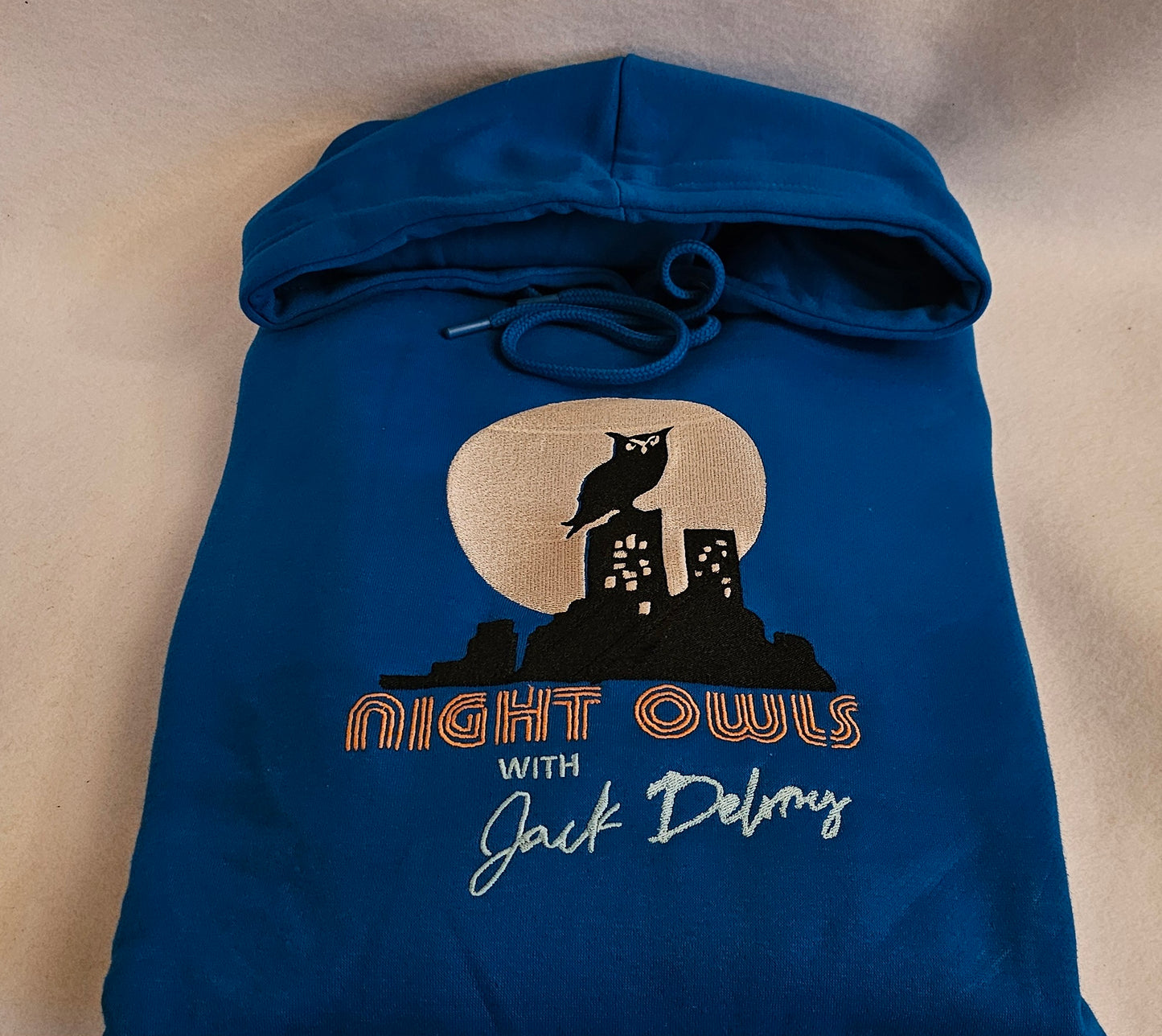 Night Owls With Jack Delroy - Embroidered Hoodie